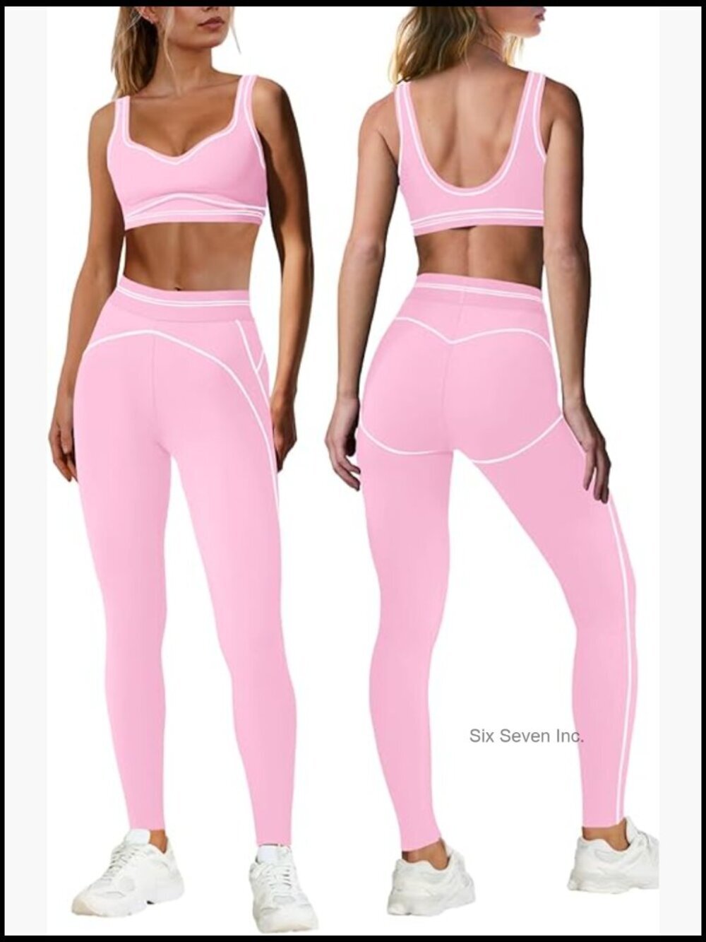 2 Piece Workout Sets Athletic Yoga Sets Pilates Gym Outfits Butt Lifting